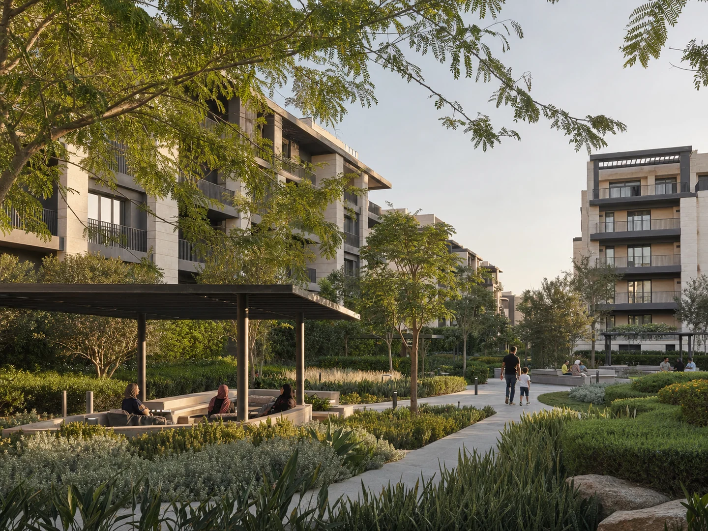 Editorial architectural image illustrating community-centered residential living