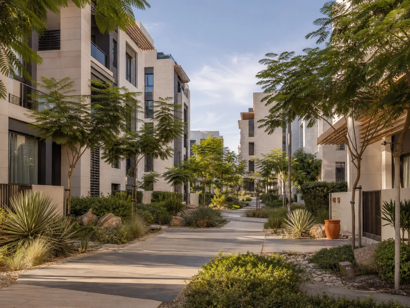 Editorial architectural image illustrating a sustainable residential environment